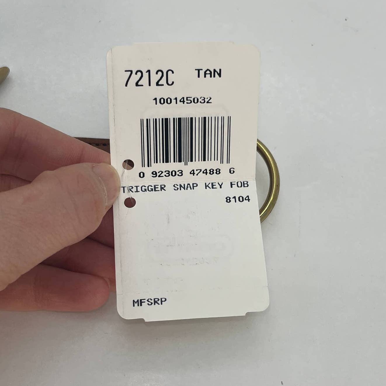 NEW Vintage Coach Trigger Snap Key Fob 7212 British Tan