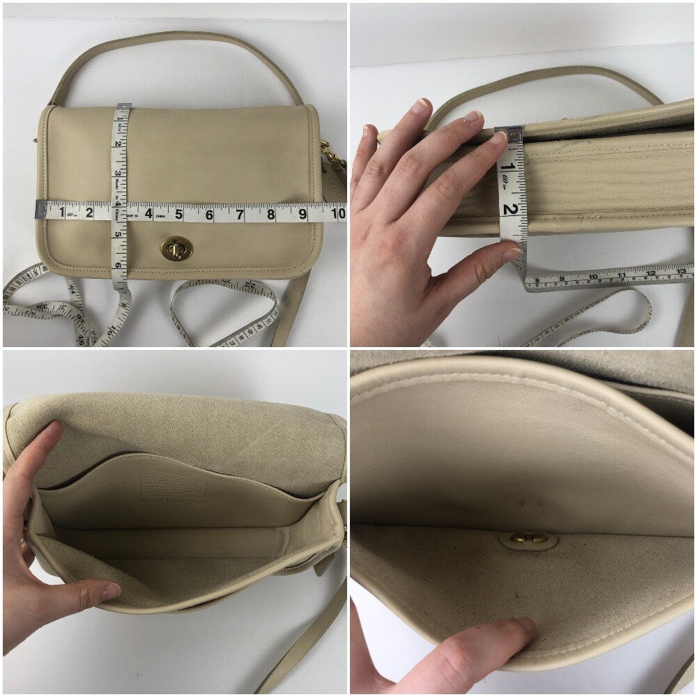 Vintage Coach 9755 Pocket Purse Bone Leather 2001 Costa Rica