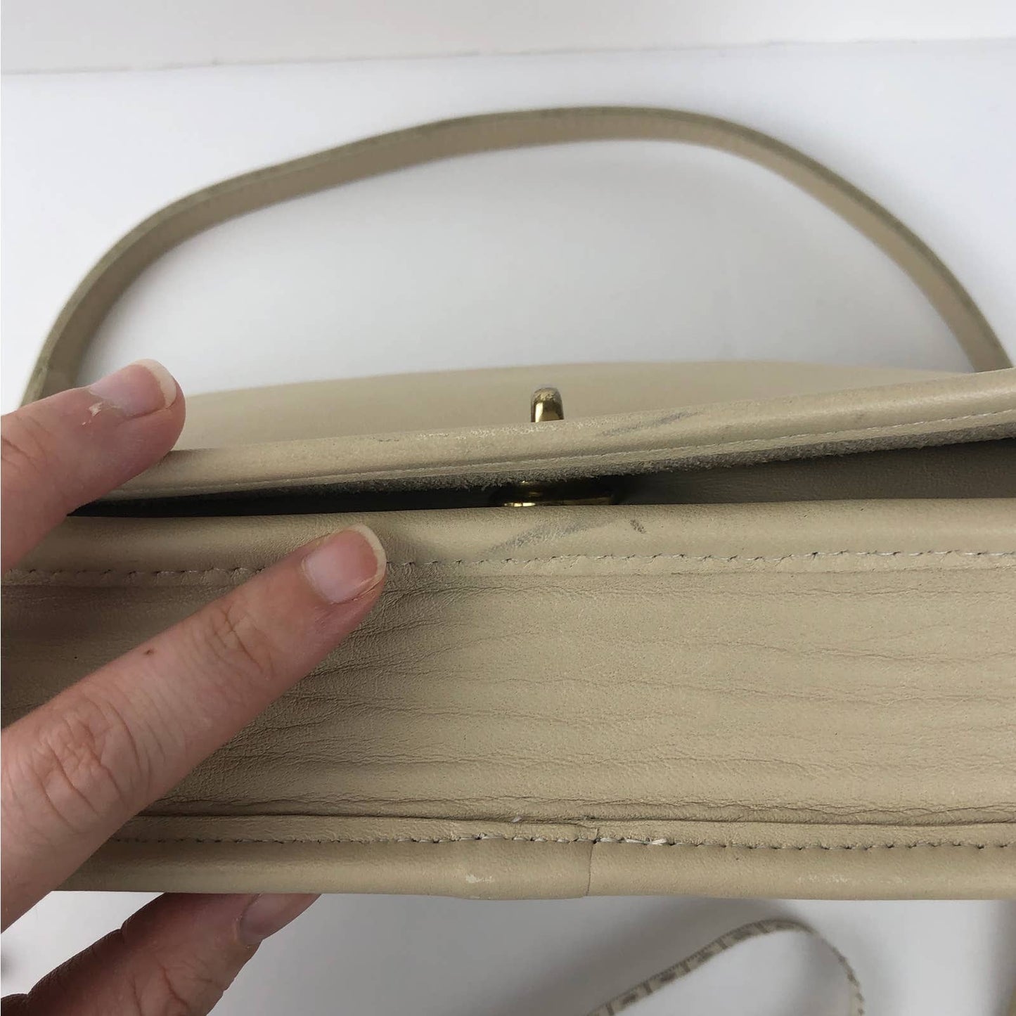 Vintage Coach 9755 Pocket Purse Bone Leather 2001 Costa Rica