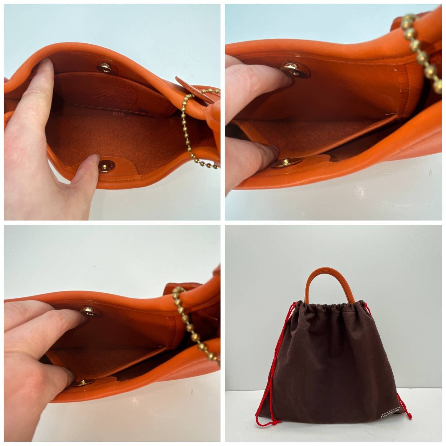 Vintage Coach Ergo Mini Satchel Bag 9027 Tangerine USA 1997