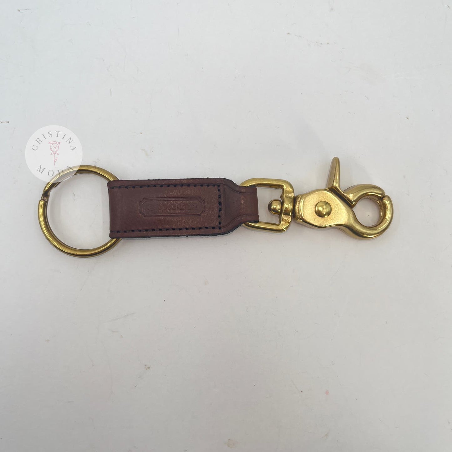 Vintage Coach Trigger Snap Key Fob 7212 Mahogany 1990's