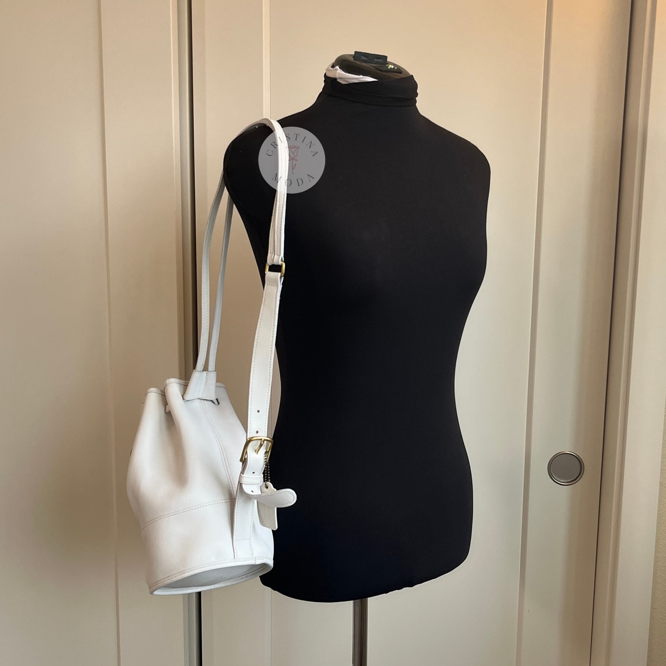 NEW Vintage Coach Bixby Sling Bag 9984 White 1996 USA