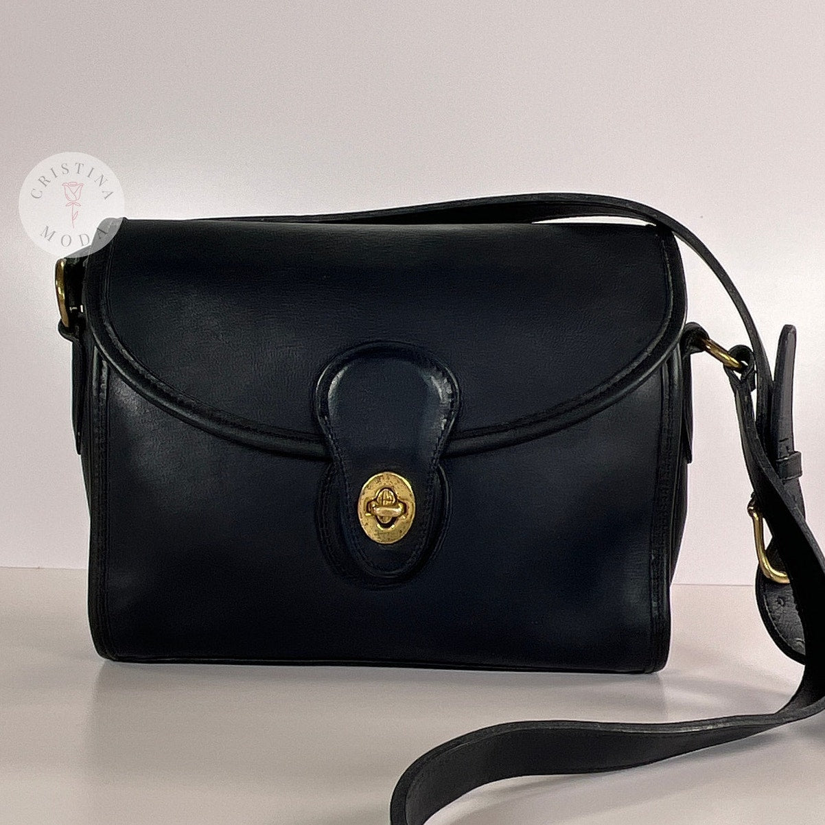 Vintage Coach Devon Bag 9908 Navy USA 1994