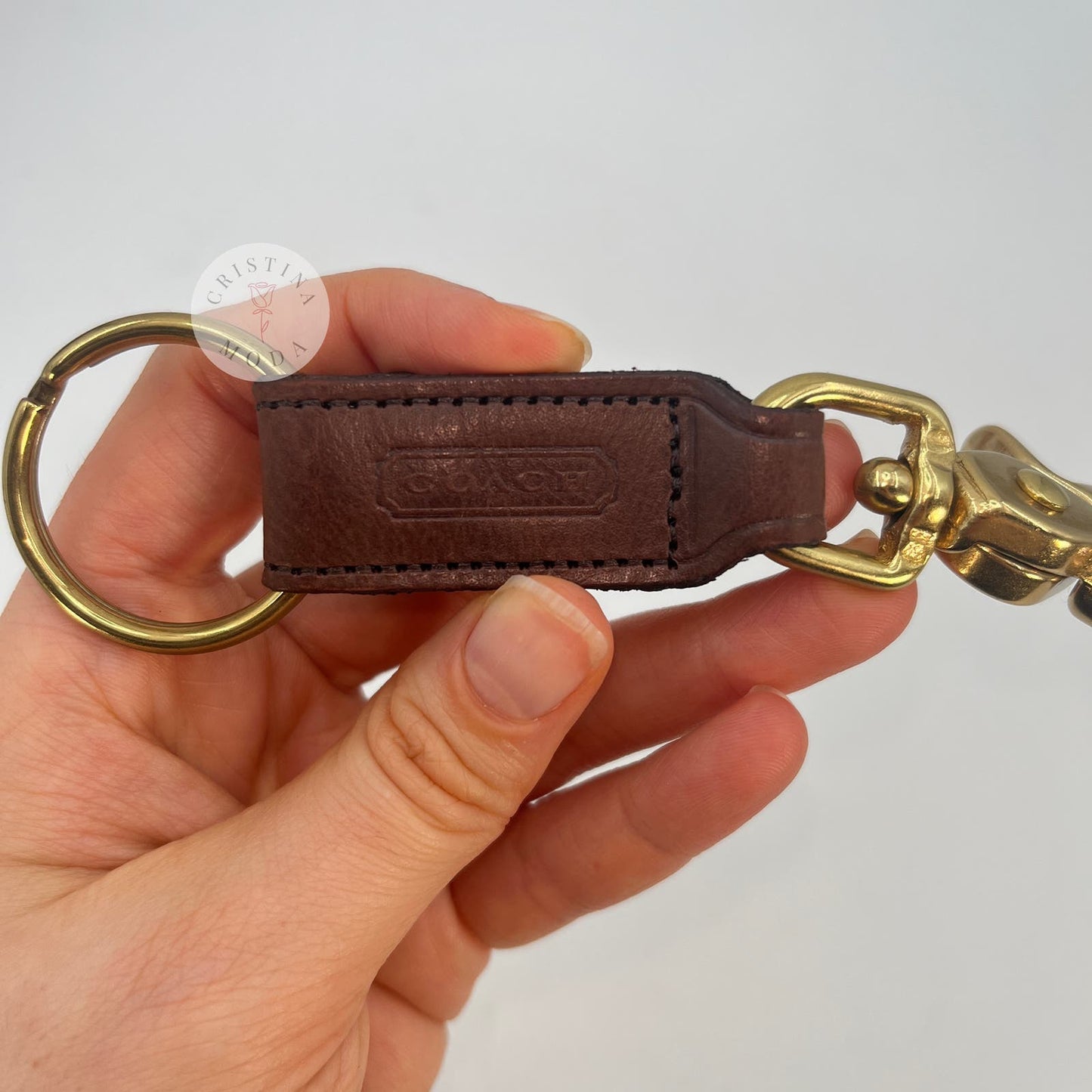 Vintage Coach Trigger Snap Key Fob 7212 Mahogany 1990's