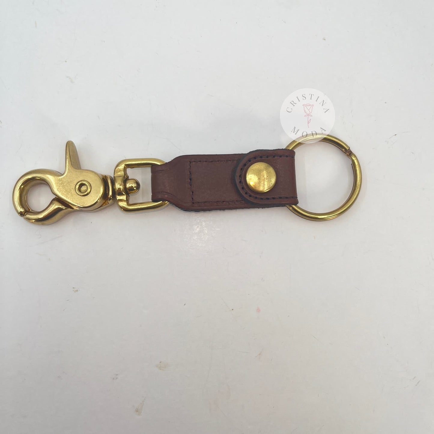 Vintage Coach Trigger Snap Key Fob 7212 Mahogany 1990's