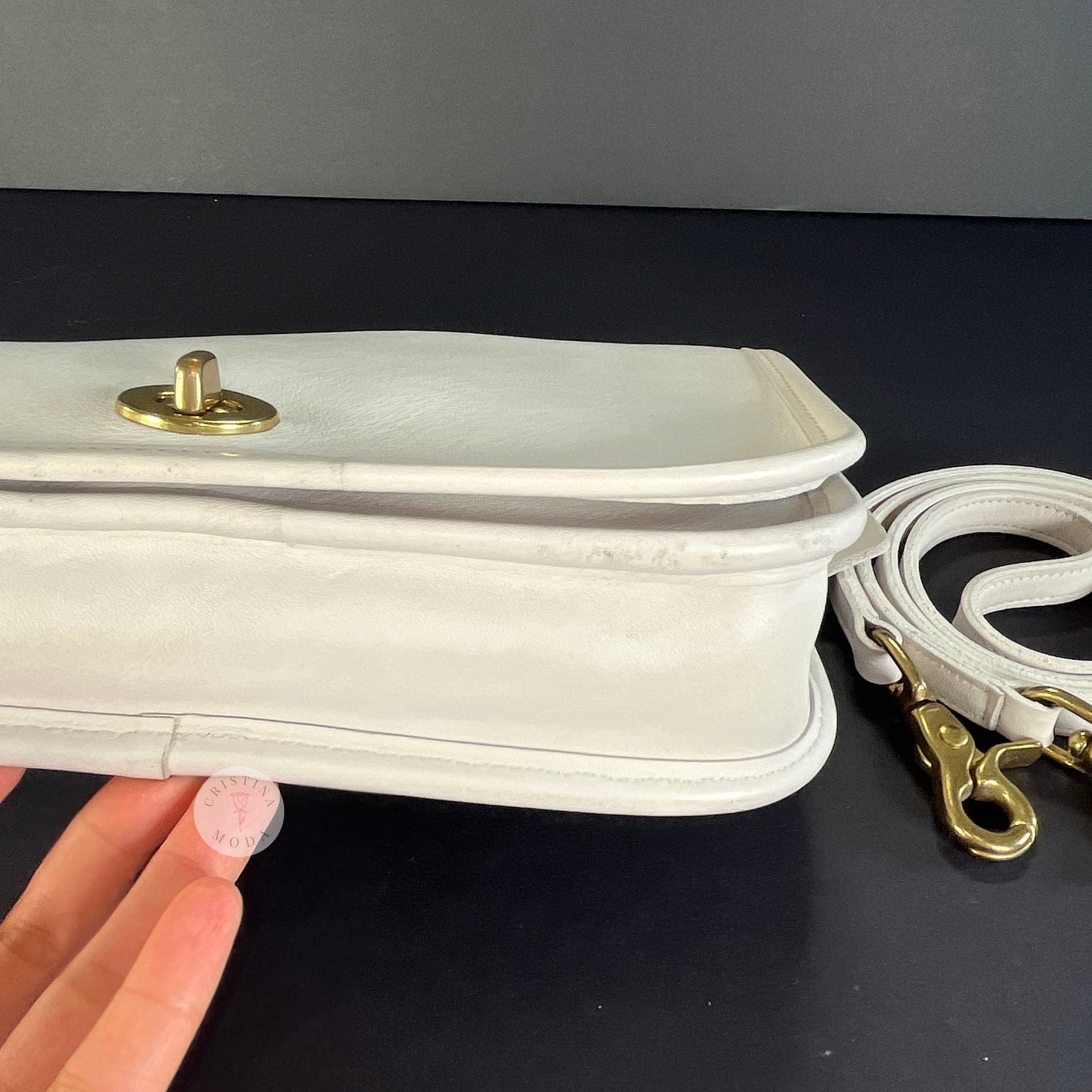 Vintage Coach Pocket Purse 9755 White USA 1995