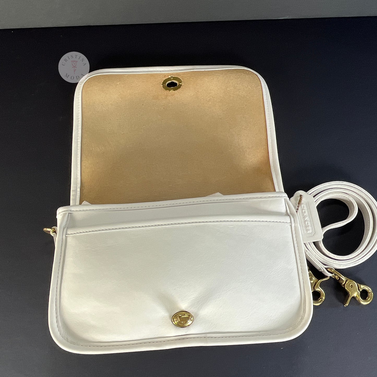 Vintage Coach Pocket Purse 9755 White USA 1995