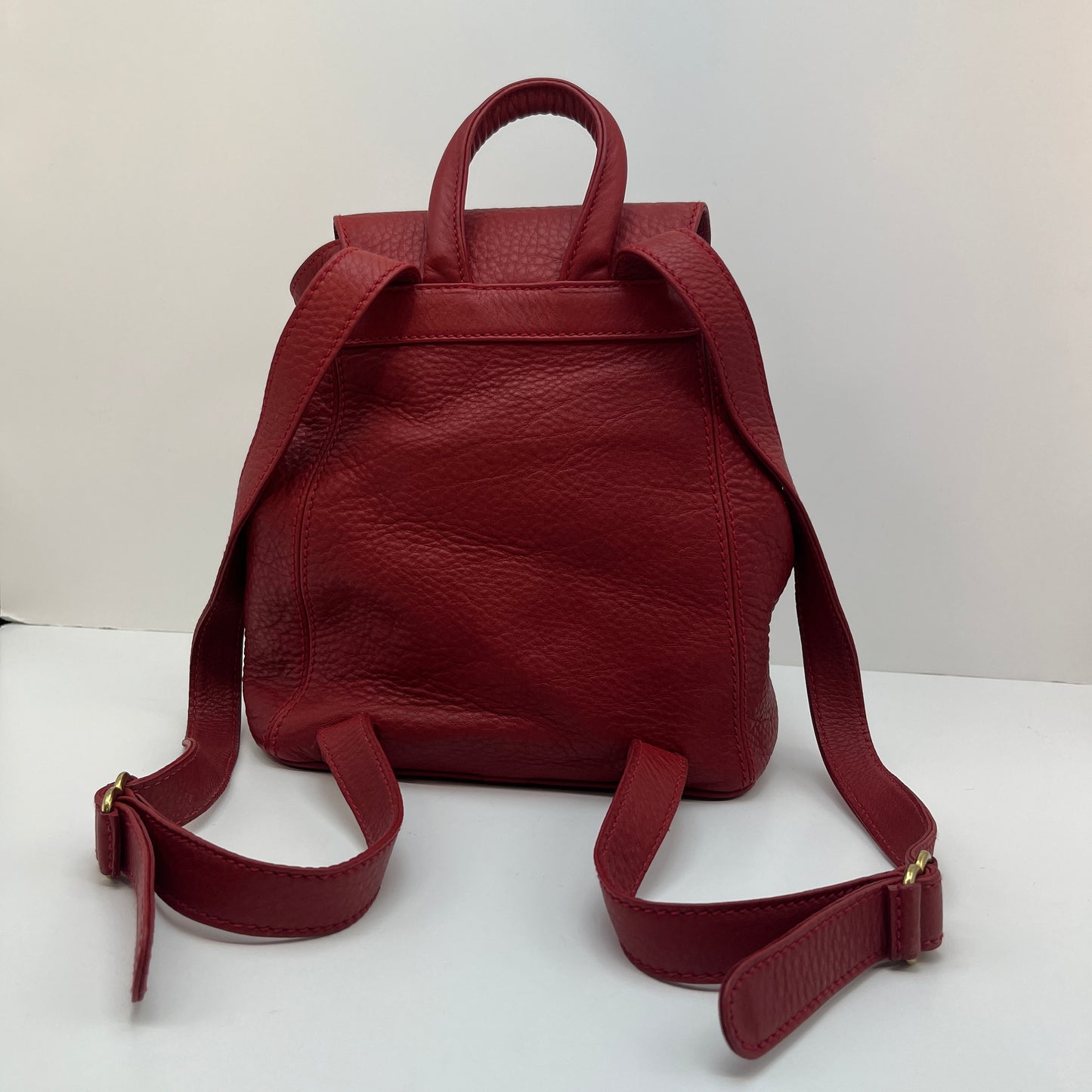 Vintage Coach Small Backpack Natural Grain 4911 Red Italy 1996