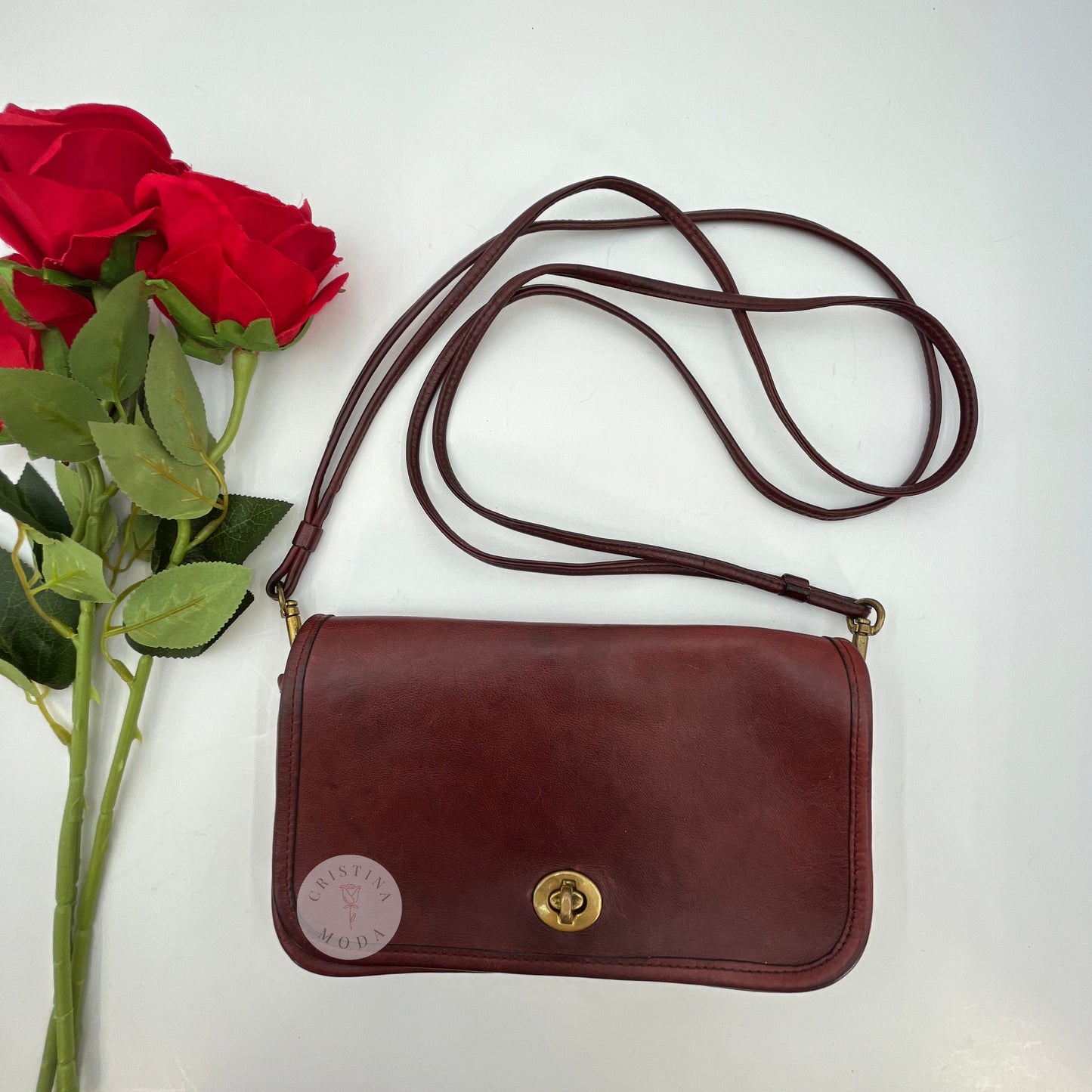 Vintage Coach NYC Early Dinky Bag Mini Clutch 9375 Burgundy