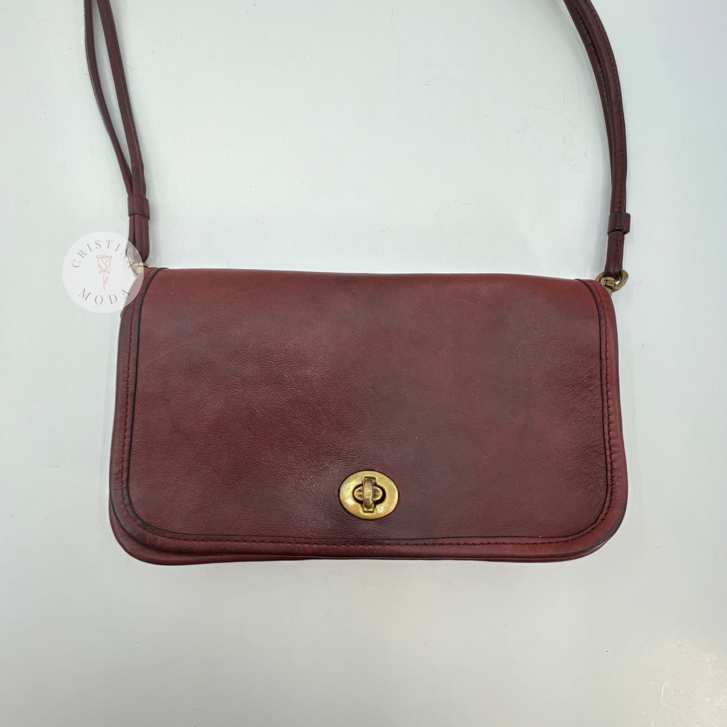 Vintage Coach NYC Early Dinky Bag Mini Clutch 9375 Burgundy