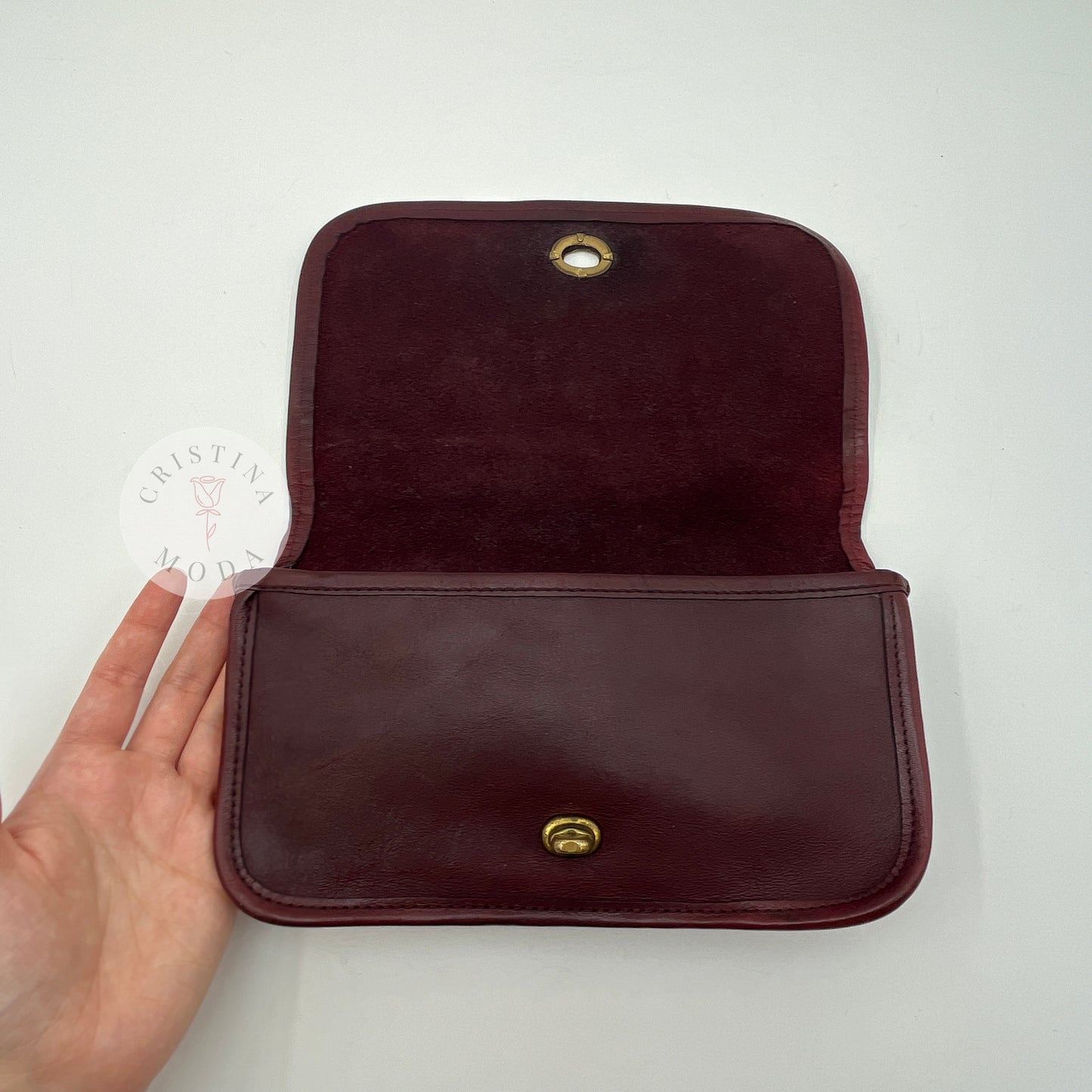 Vintage Coach NYC Early Dinky Bag Mini Clutch 9375 Burgundy