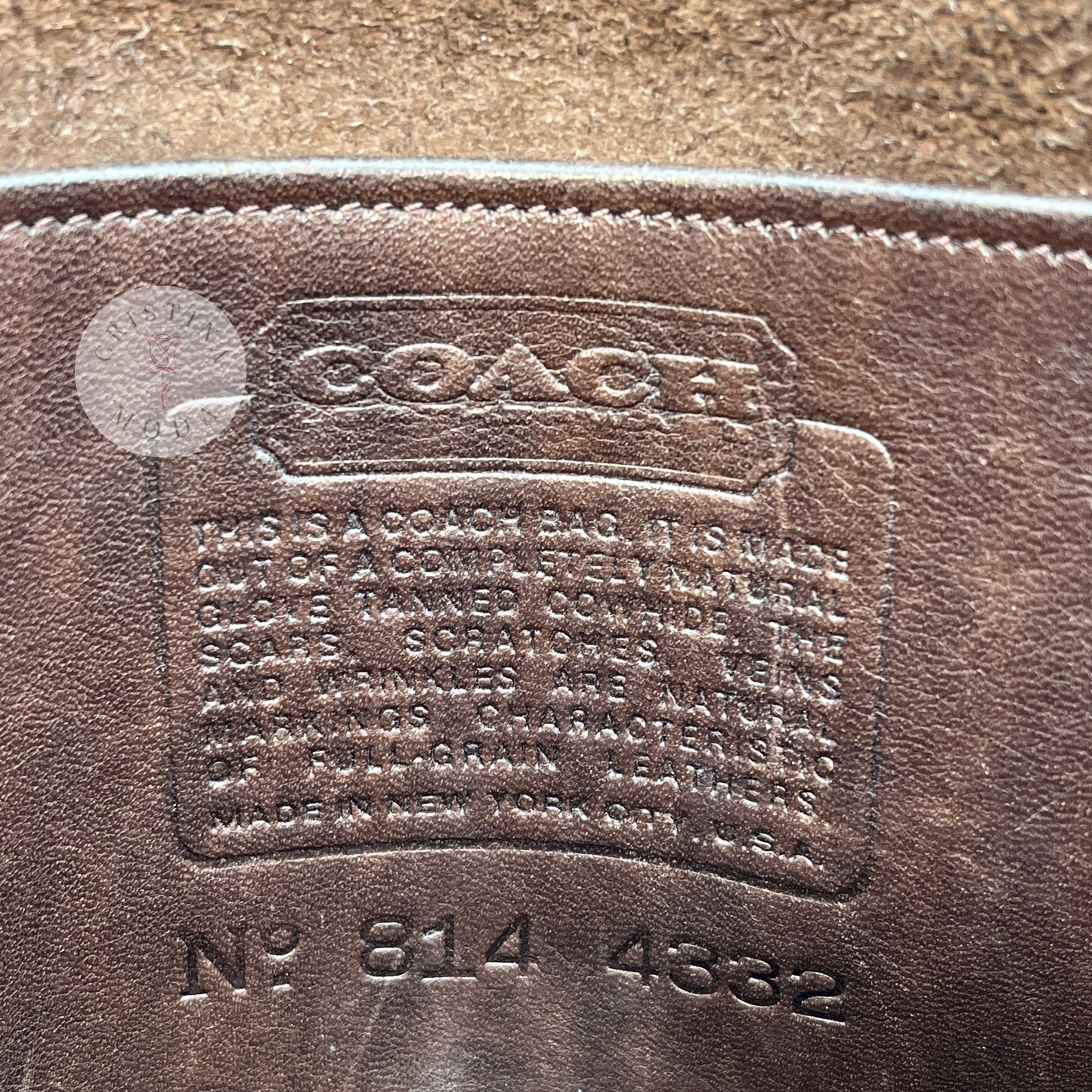 Vintage Coach NYC Crescent Bag 9235 Mocha Brown 1980s