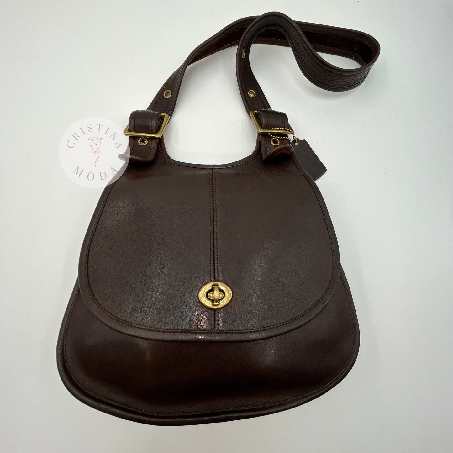 Vintage Coach NYC Crescent Bag 9235 Mocha Brown 1980s