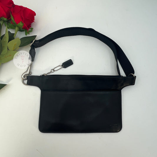 Vintage Coach Zip Slim Waist Pack 6939 Black USA