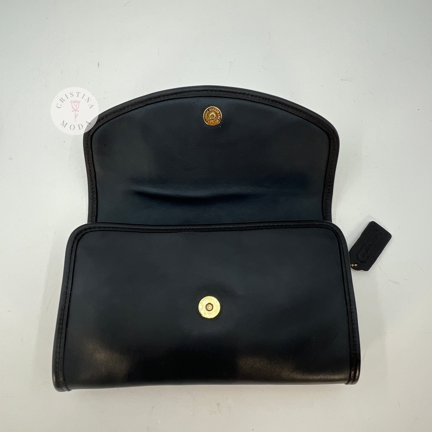 Vintage Coach Sterling Clutch 9945 Navy 1994 USA