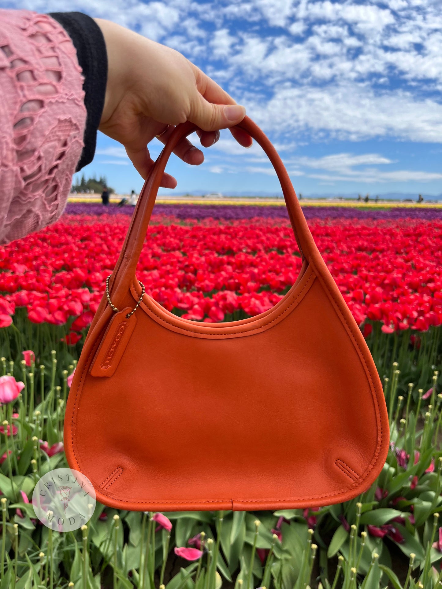 Vintage Coach Ergo Mini Satchel Bag 9027 Tangerine USA 1997