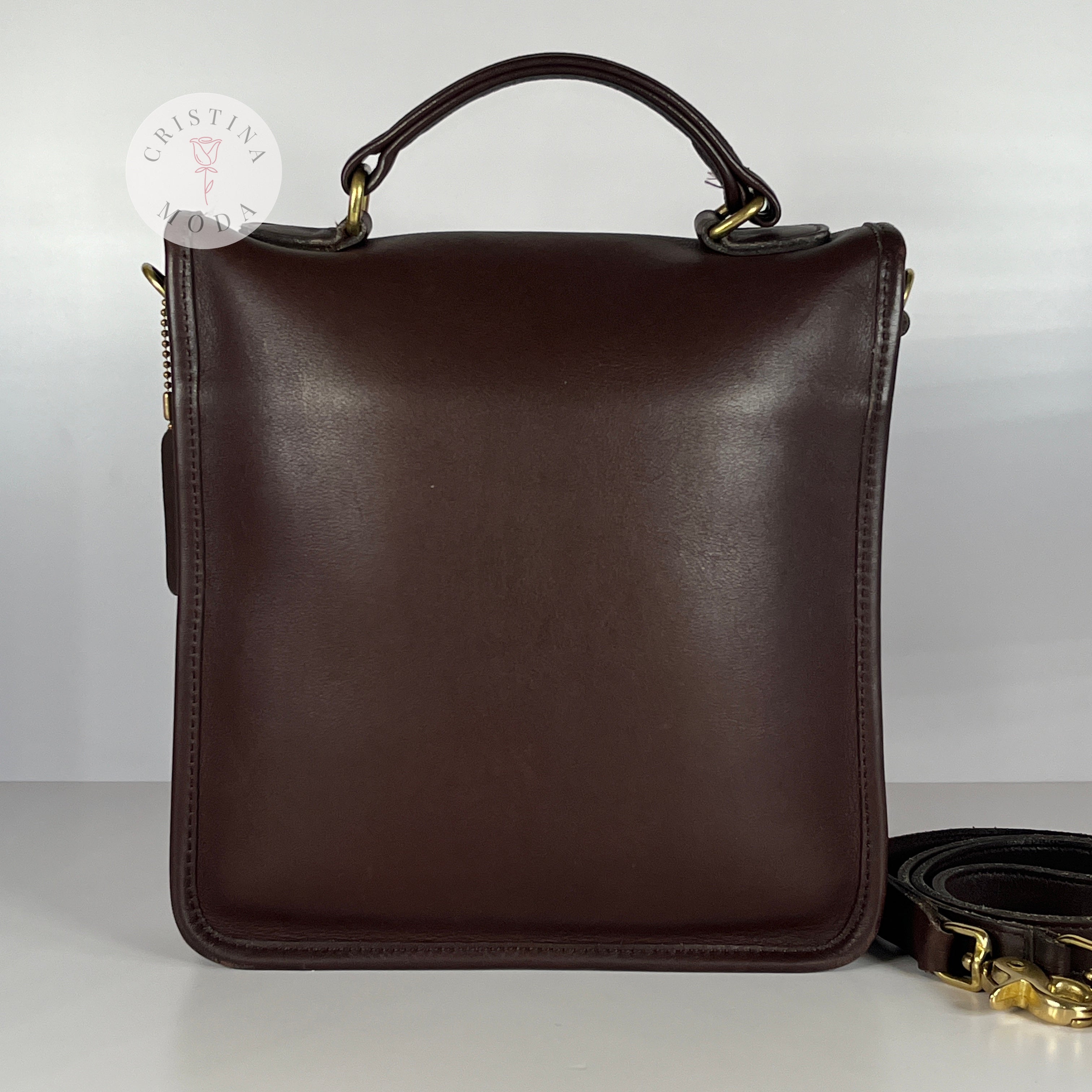 Vintage Coach outlets Station Bag #5130 Mahogany Brown Leather