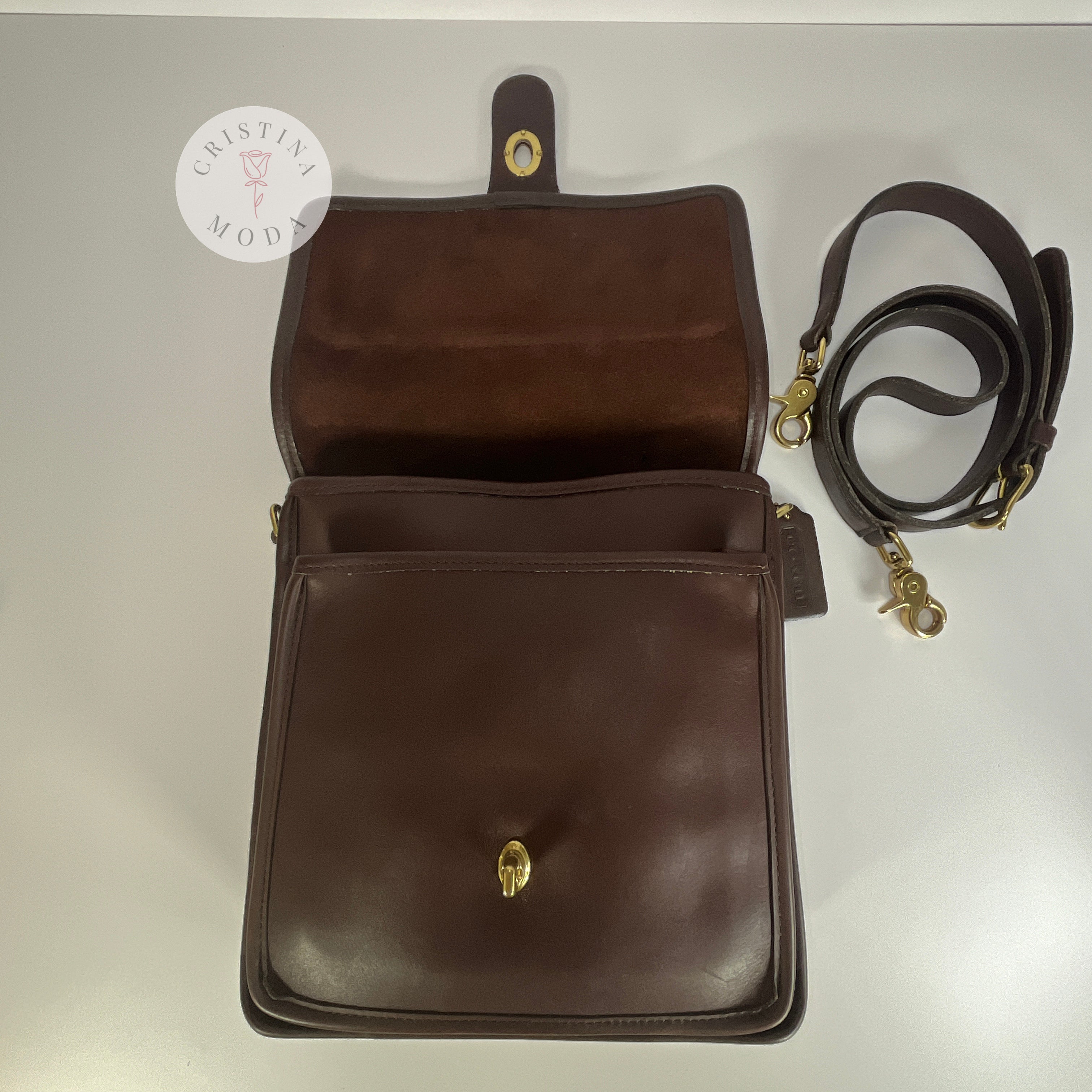 Vintage Coach outlets Station Bag #5130 Mahogany Brown Leather