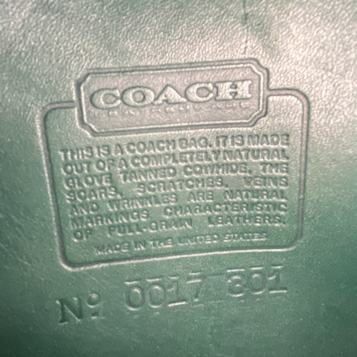 Vintage Coach Lindsay Bag 9888 Bottle Green USA