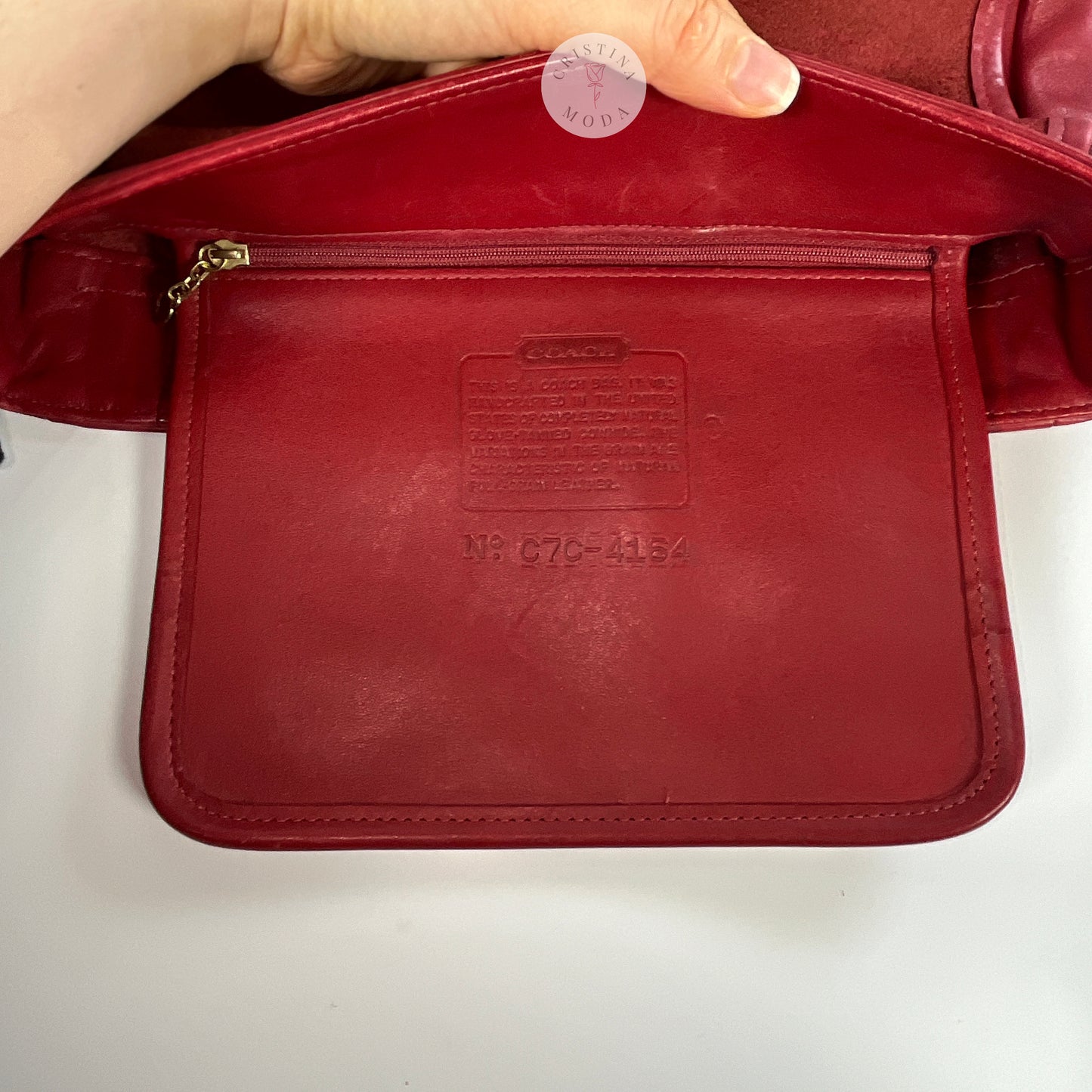 Vintage Coach Bedford Flap 4164 Red USA 1997