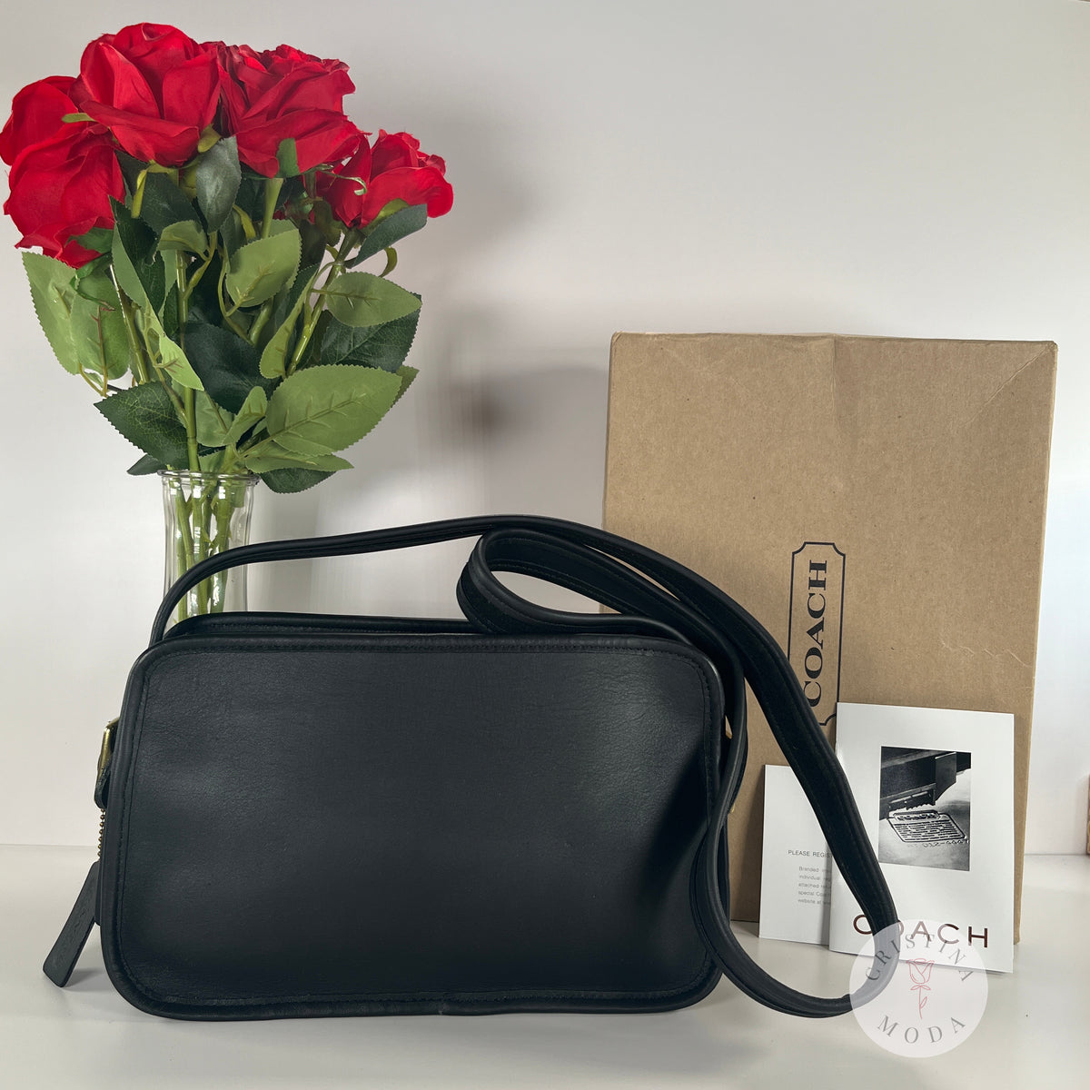 LIKE NEW Vintage Coach Legacy East West Compartment Bag 9164 Black 