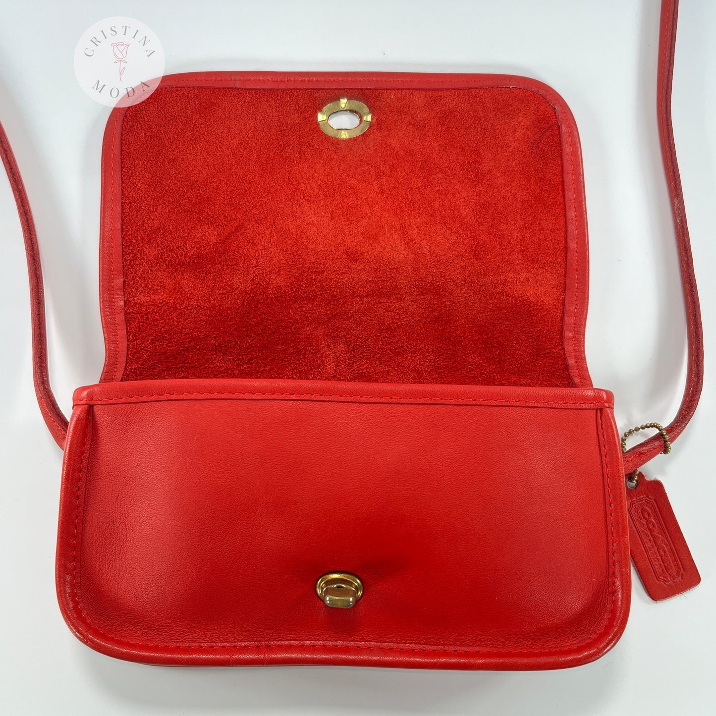 Vintage Coach NYC Dinky Bag 9375 Red 1980s