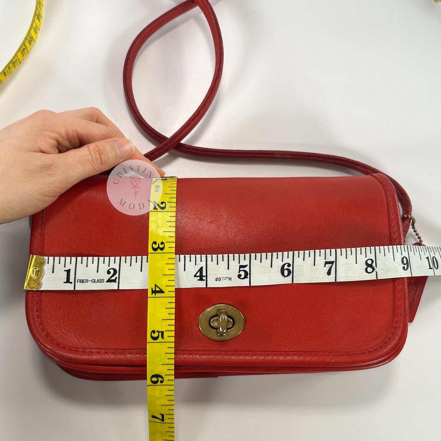 Vintage Coach NYC Dinky Bag 9375 Red 1980s