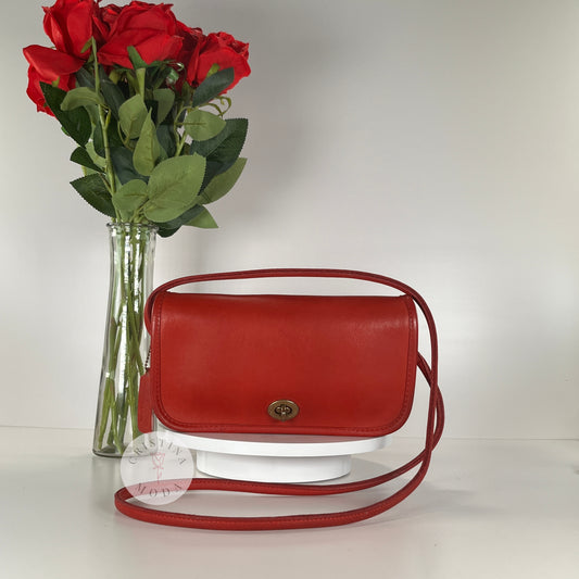 Vintage Coach NYC Dinky Bag 9375 Red 1980s