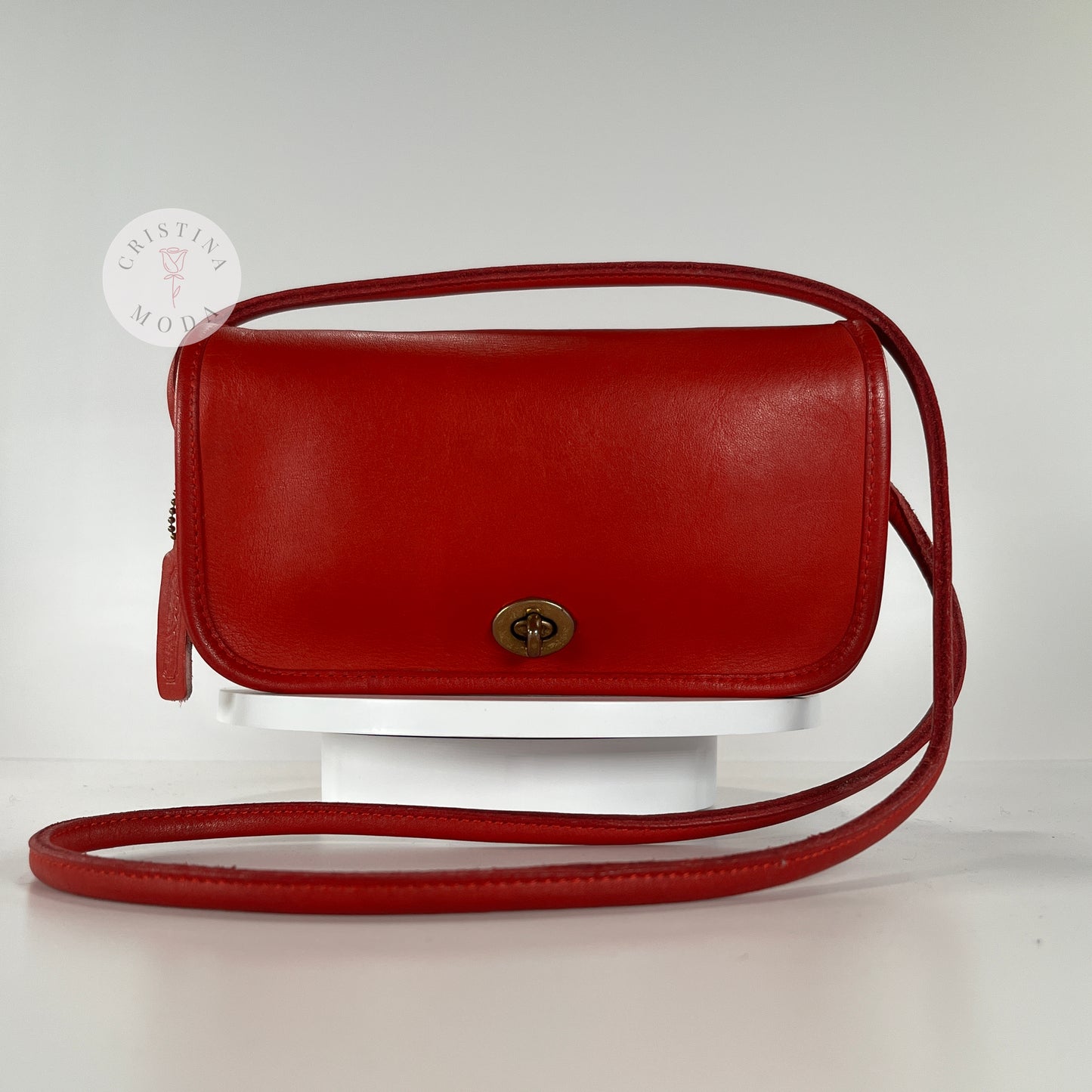 Vintage Coach NYC Dinky Bag 9375 Red 1980s