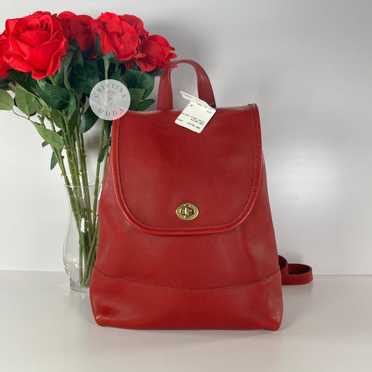 NEW Vintage Coach Large Daypack Backpack 9791 Red USA 1999