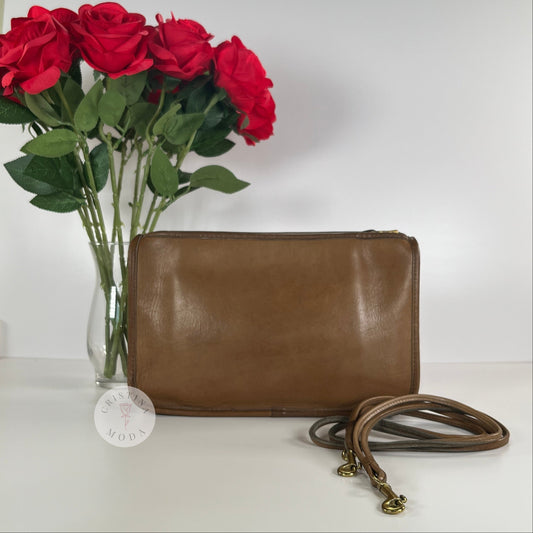 Vintage Coach NYC Zippered Clutch 9455 Tabac 1980's