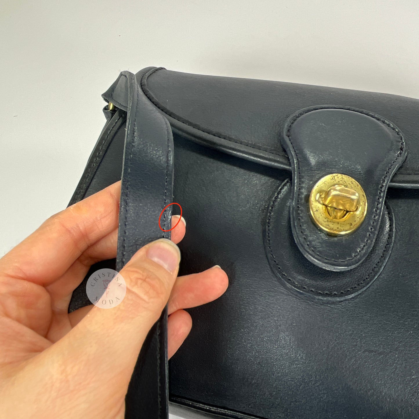 Vintage Coach Devon Bag 9908 Navy USA 1994