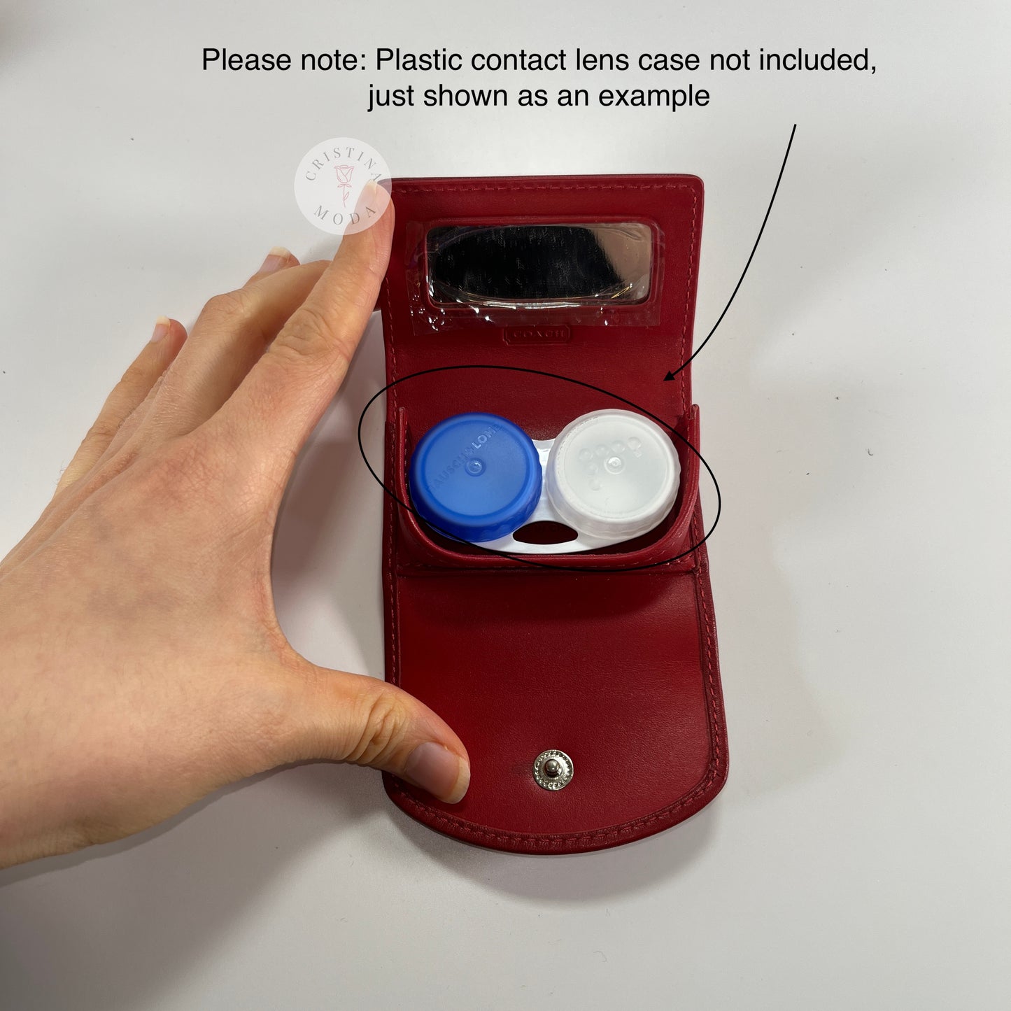 LIKE NEW Vintage Coach Leather Contact Lens Case Red