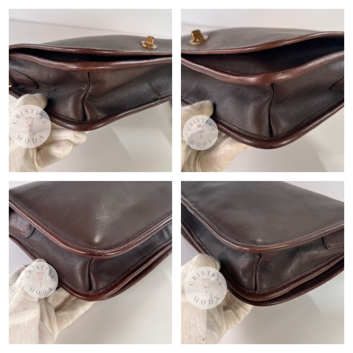 Vintage Coach NYC Convertible Clutch #9635 Mocha Brown