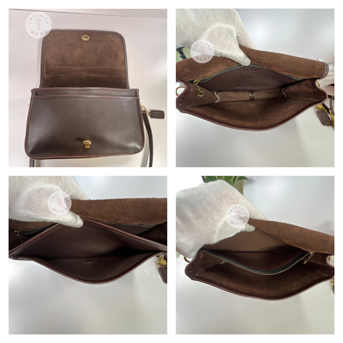 Vintage Coach NYC Convertible Clutch #9635 Mocha Brown