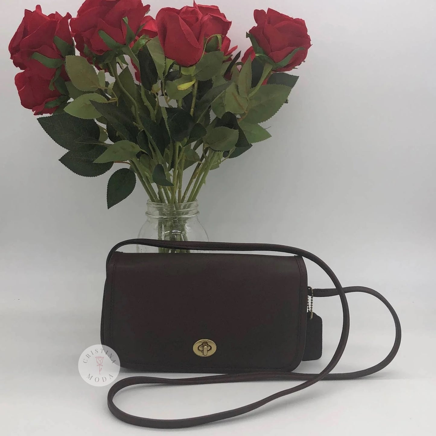 LIKE NEW Vintage Coach Dinky Bag 9375 Mahogany Costa Rica 2000