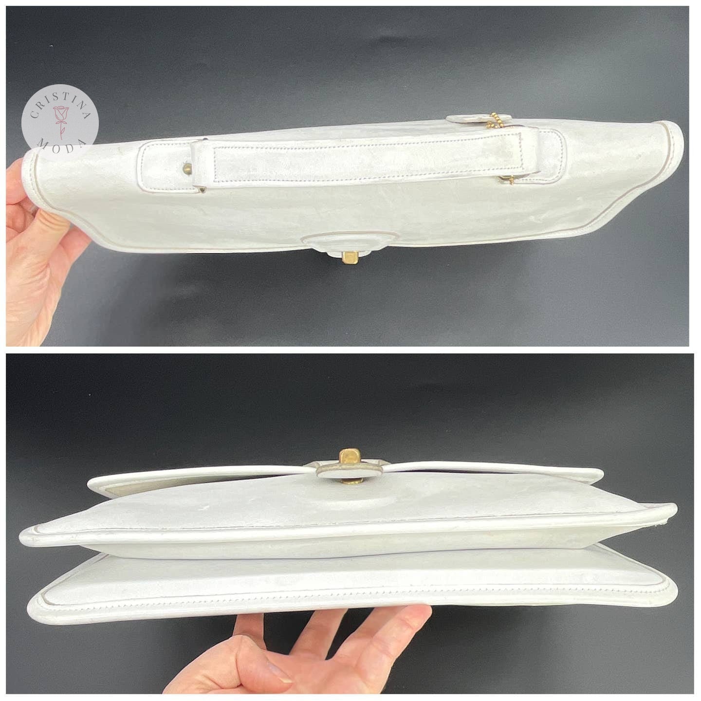 Vintage Coach Pre-Creed 1970's School Bag Clutch 9390 White