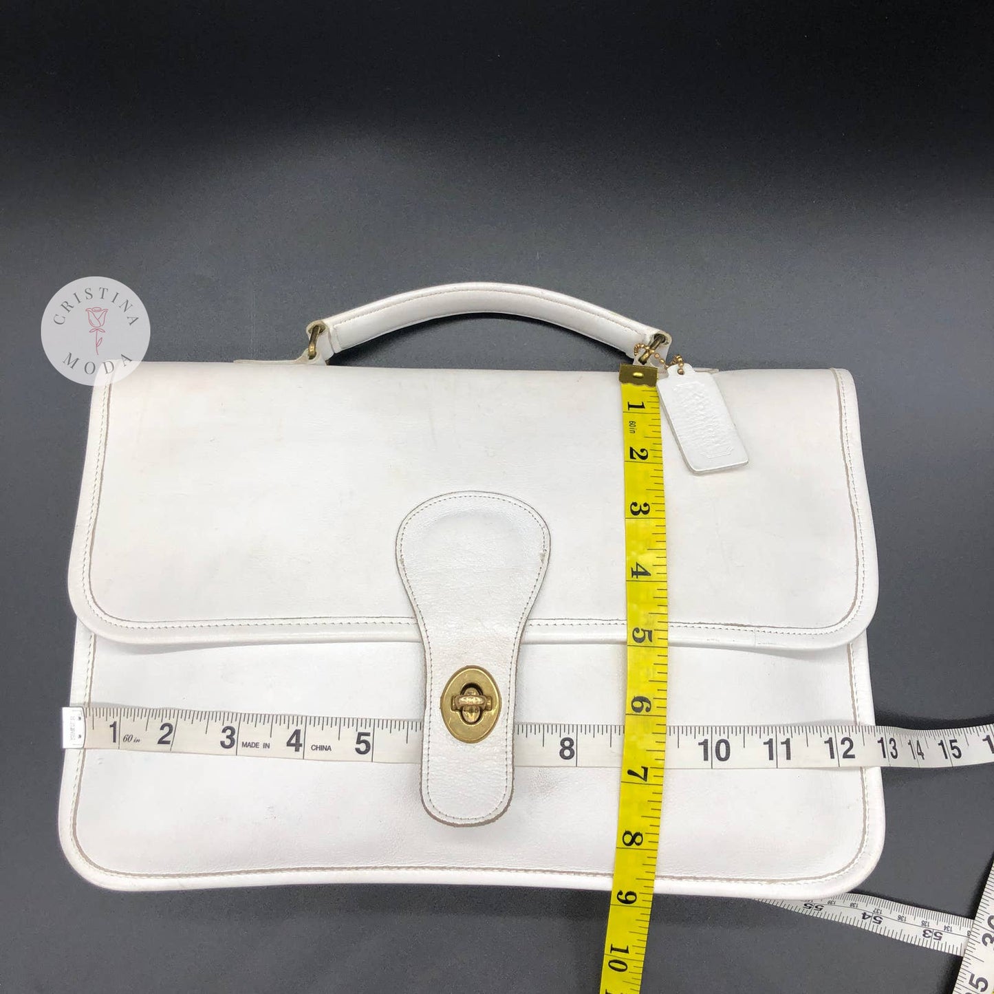 Vintage Coach Pre-Creed 1970's School Bag Clutch 9390 White