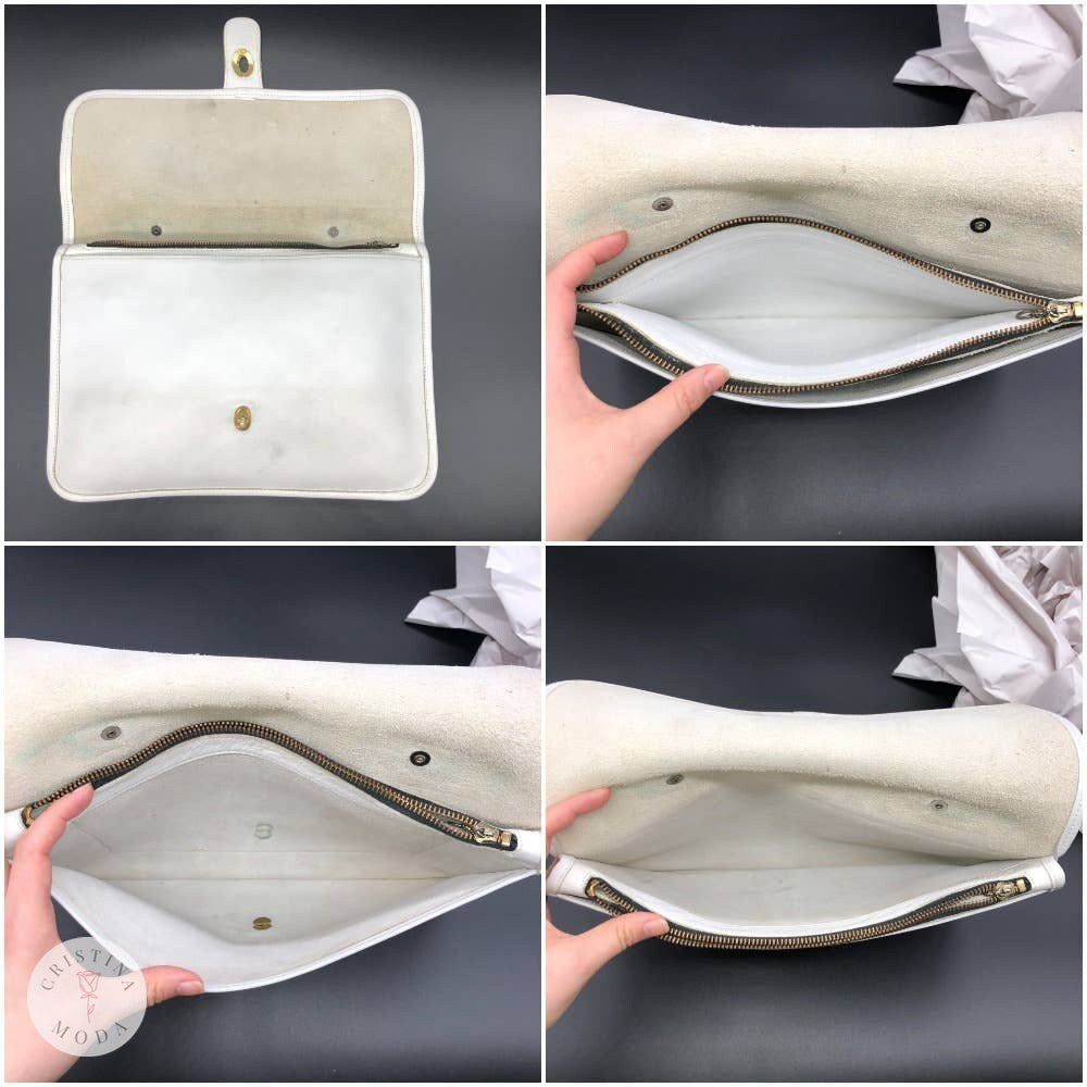 Vintage Coach Pre-Creed 1970's School Bag Clutch 9390 White