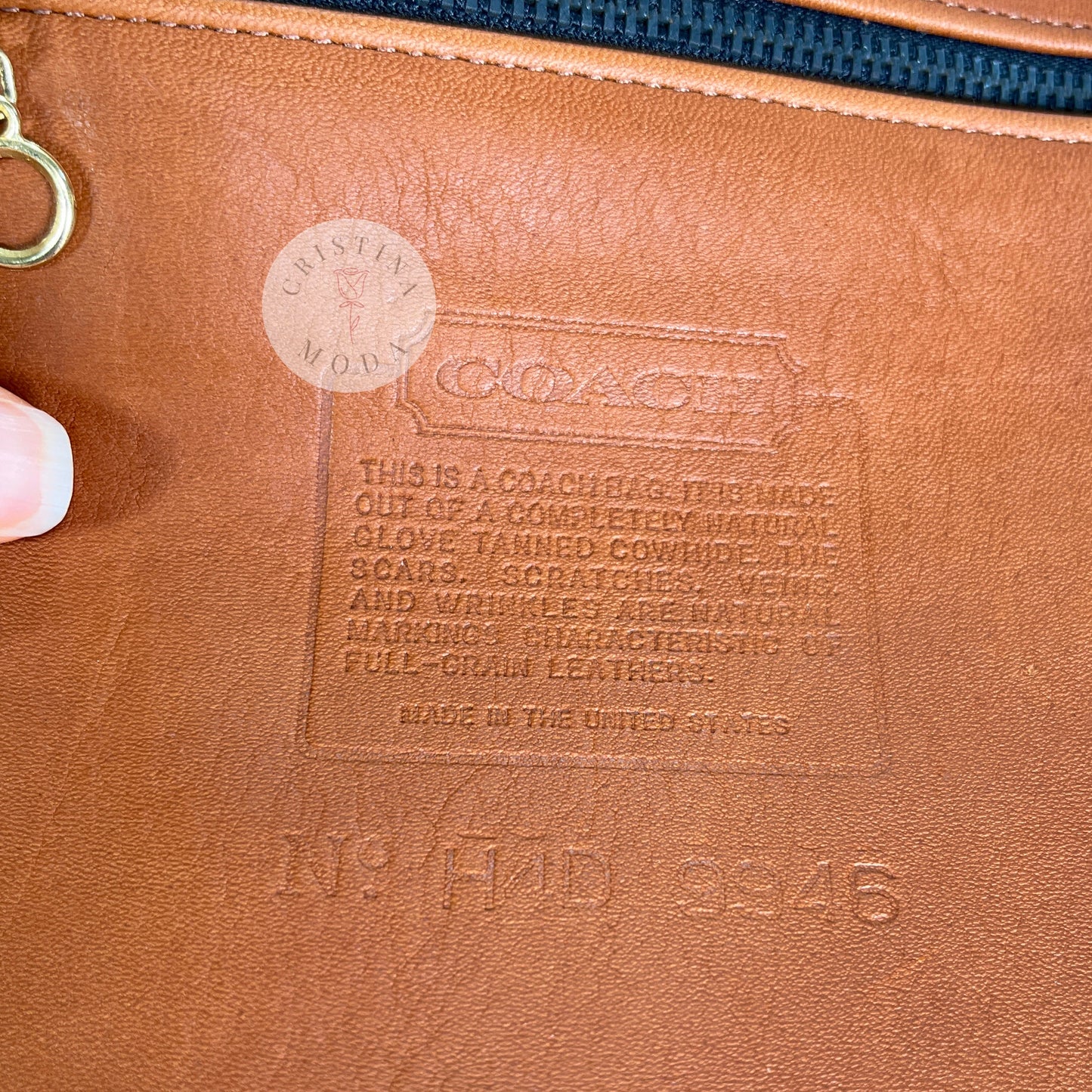 Photo of Coach creed and serial number