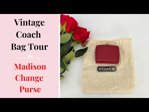 LIKE NEW Vintage Coach Madison Change Purse 4475 Red Italy 1990s