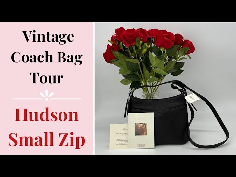 NEW Vintage Coach Hudson Small Zip Bag #6807 Brown Nickel Hardware