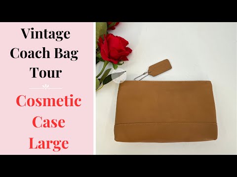Vintage Coach Cosmetic Case Large 7172 Camel Nickel Hardware USA