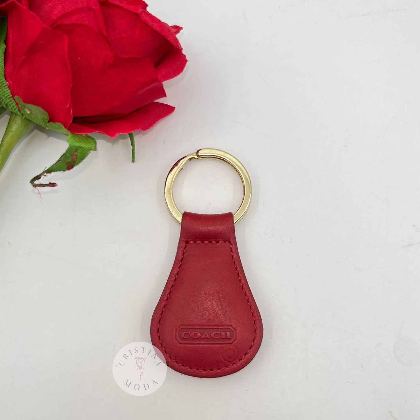 LIKE NEW Vintage Coach Classic Key Fob 7210 Red