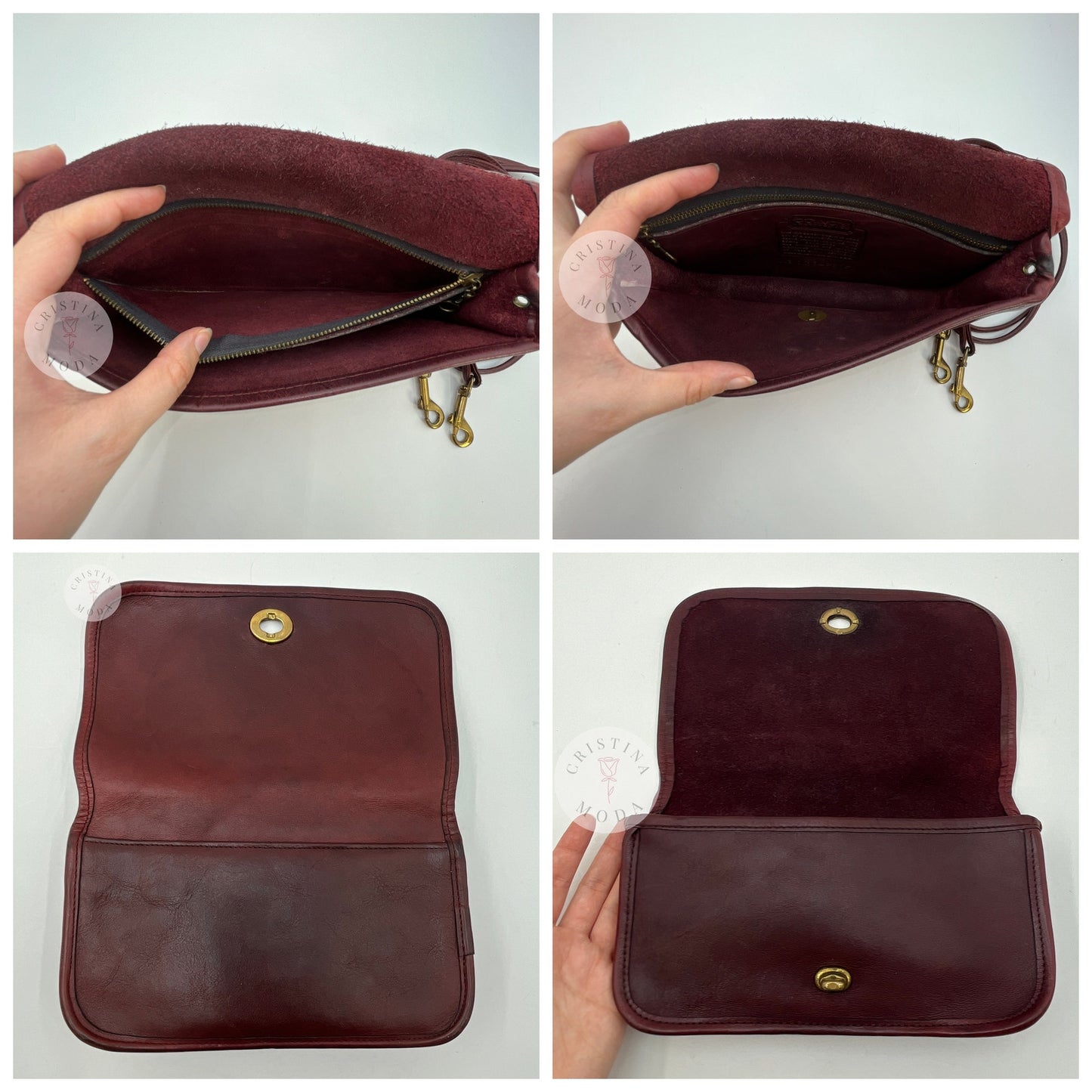 Vintage Coach NYC Early Dinky Bag Mini Clutch 9375 Burgundy
