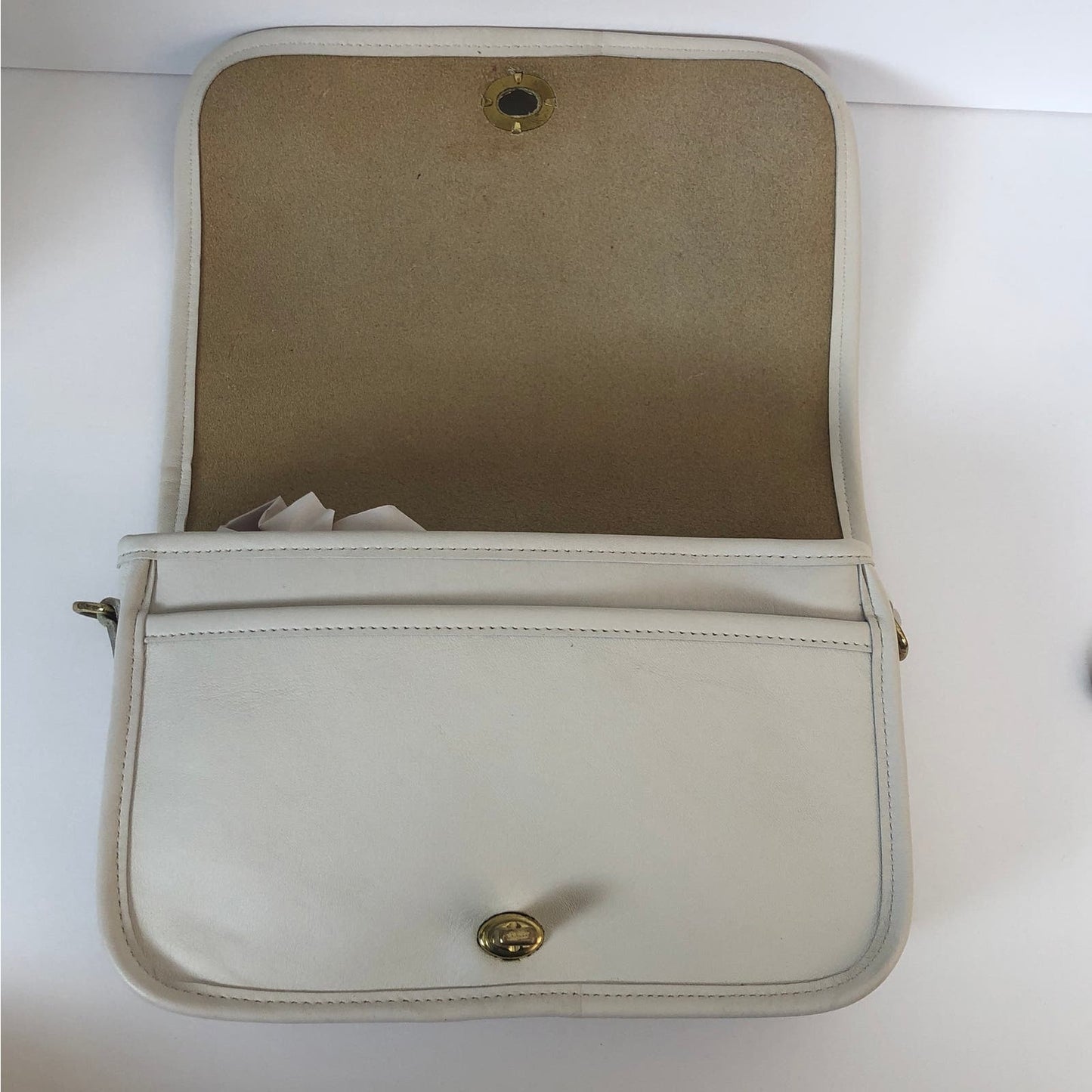 Vintage Coach Pocket Purse White #9755 USA 1995