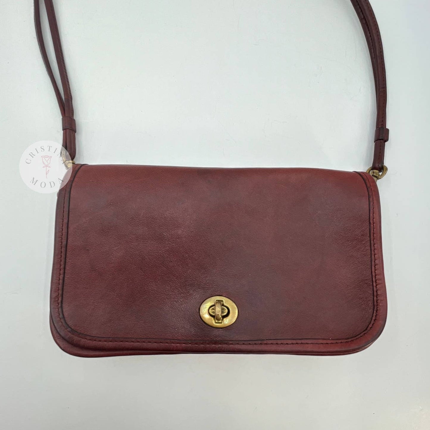Vintage Coach NYC Early Dinky Bag Mini Clutch 9375 Burgundy