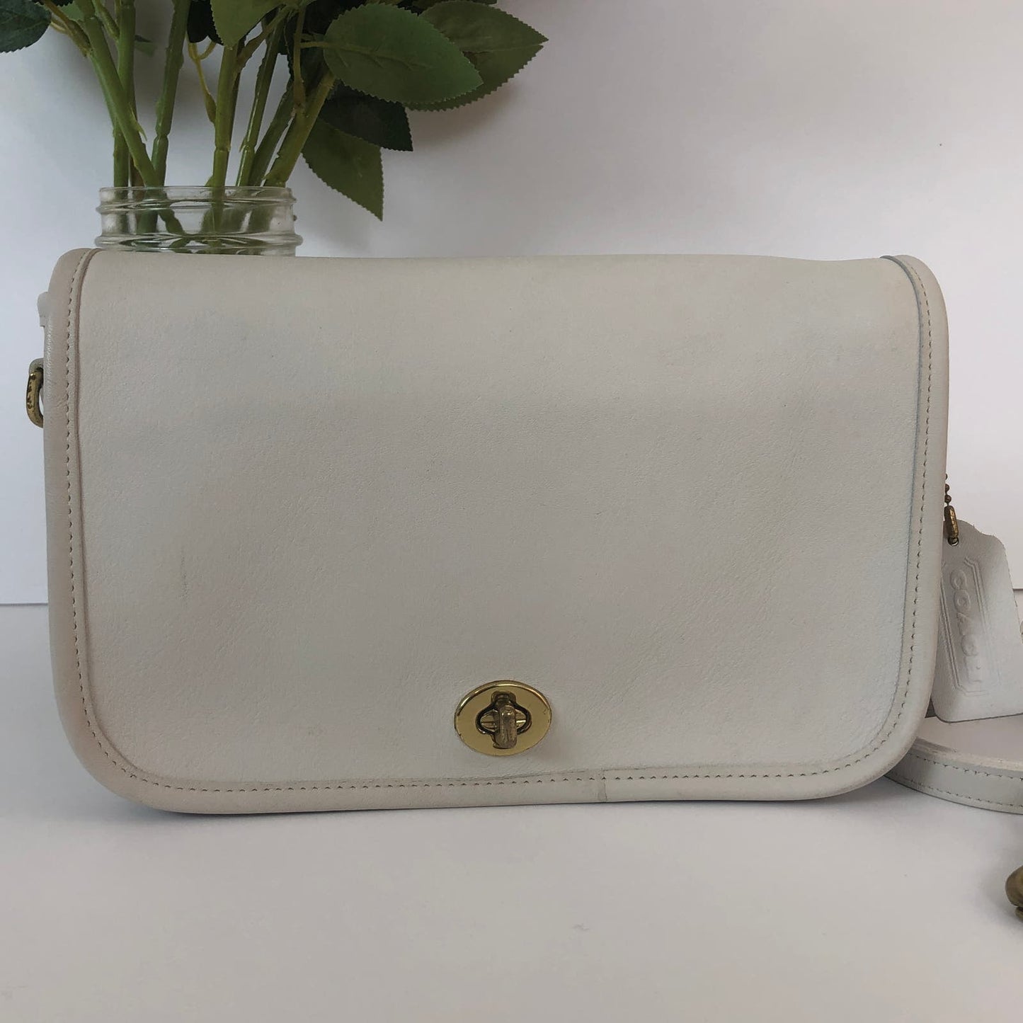 Vintage Coach Pocket Purse White #9755 USA 1995