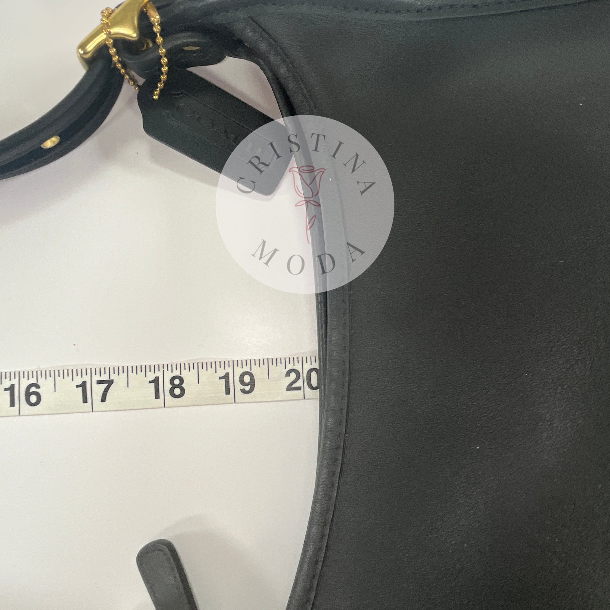 Close up photo with measuring tape showing strap drop measurement