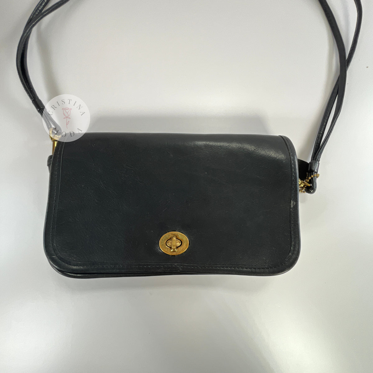 Vintage Coach NYC Early Dinky Bag Mini Clutch 9375 Black 1980s